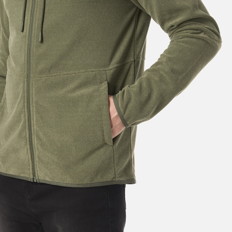 POLAR HOMBRE STRIPES NANO-F FULL ZIP HOODY VERDE MUSGO LIPPI - 5