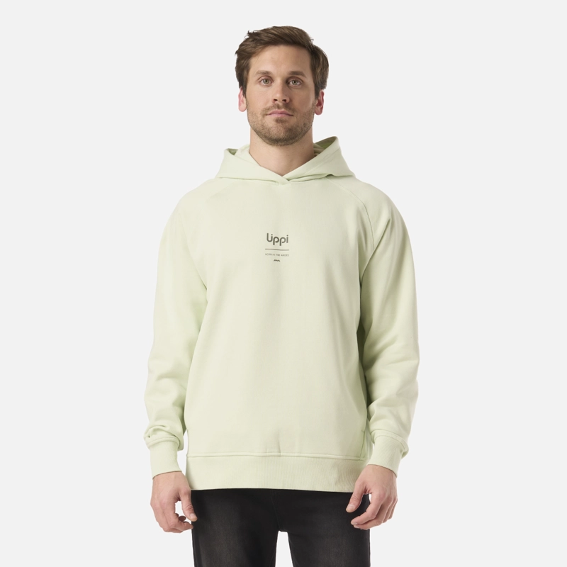 LIPPI POLERON HOMBRE ULMO HOODY SWEATSHIRT GRIS CLARO / VERDE AGUA LIPPI