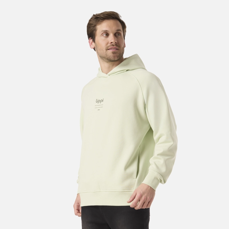POLERON HOMBRE ULMO HOODY SWEATSHIRT GRIS CLARO / VERDE AGUA LIPPI - 2