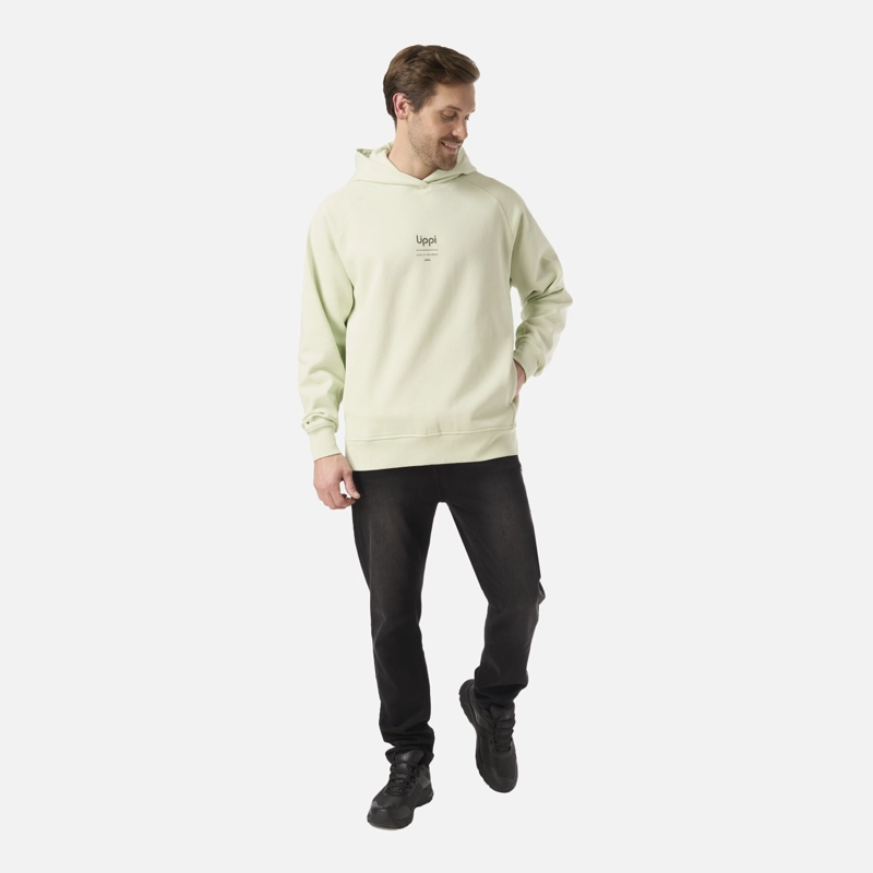 POLERON HOMBRE ULMO HOODY SWEATSHIRT GRIS CLARO / VERDE AGUA LIPPI - 6