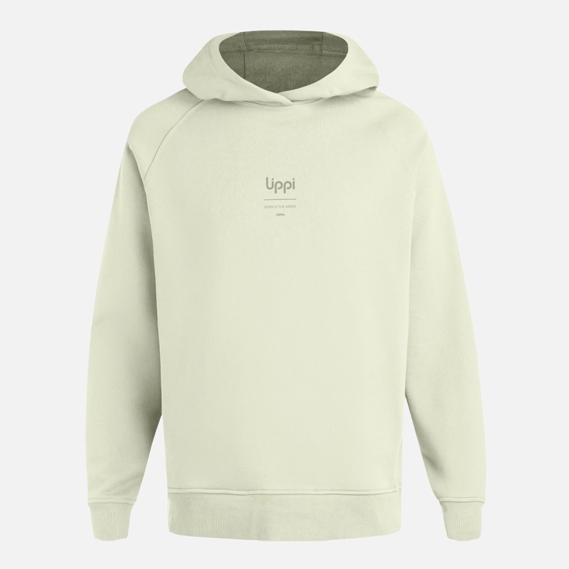 POLERON HOMBRE ULMO HOODY SWEATSHIRT GRIS CLARO / VERDE AGUA LIPPI - 7