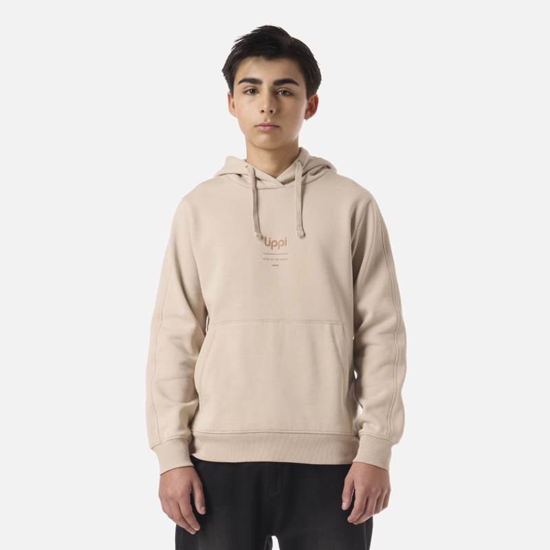 POLERON TEEN BOY ULMO MID POINT HOODY SWEATSHIRT BEIGE LIPPI V26 - 1