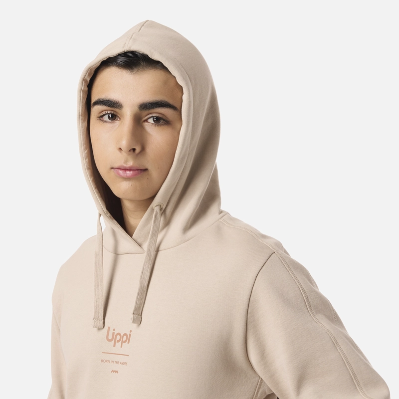 POLERON TEEN BOY ULMO MID POINT HOODY SWEATSHIRT BEIGE LIPPI V26 - 4