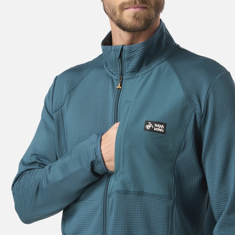 POLERON HOMBRE TAINA FULL ZIP PETROLEO OSCURO HAKA HONU - 4