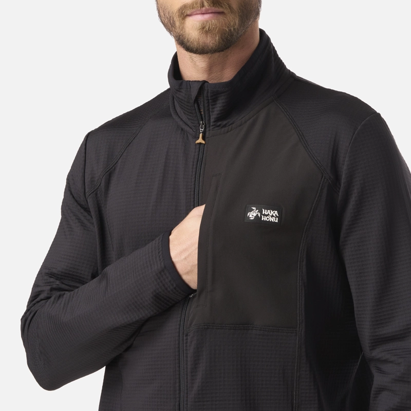 POLERON HOMBRE TAINA FULL ZIP NEGRO HAKA HONU - 4