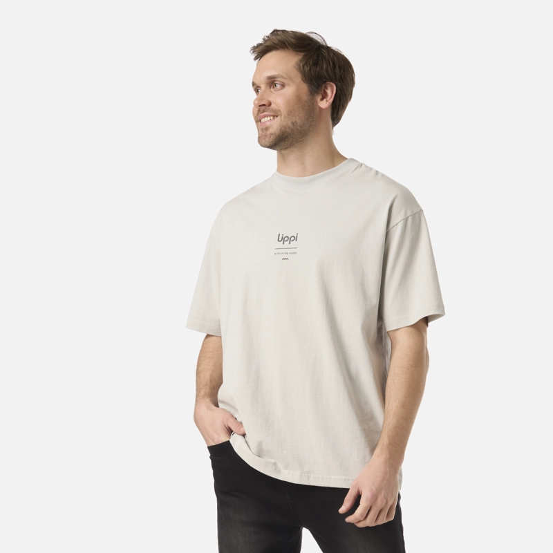 POLERA HOMBRE ENDURA COTTON T-SHIRT GRIS CLARO LIPPI - 2