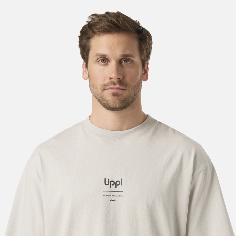 POLERA HOMBRE ENDURA COTTON T-SHIRT GRIS CLARO LIPPI - 4