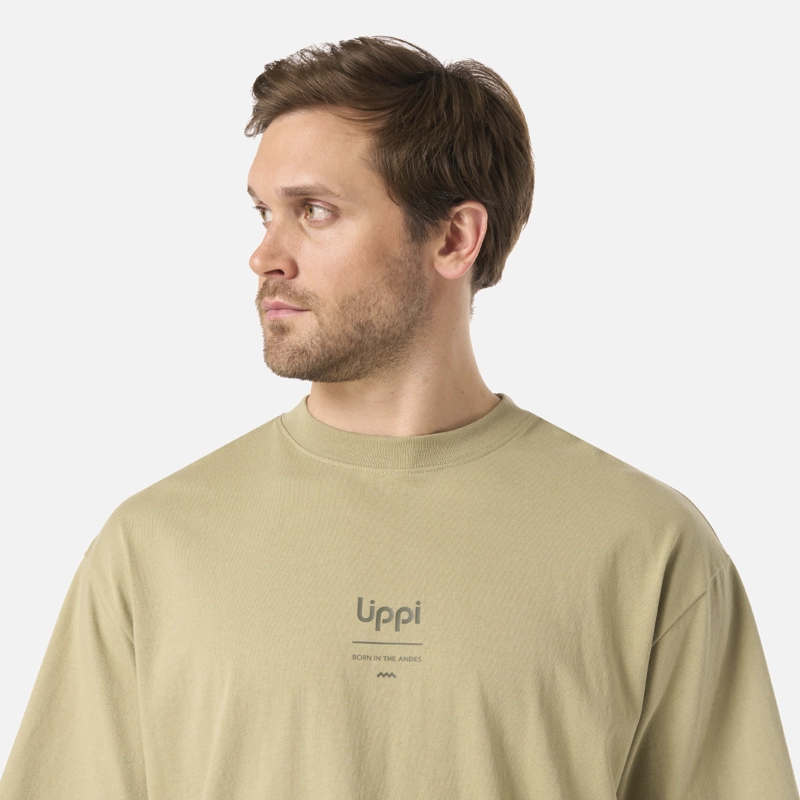 POLERA HOMBRE ENDURA COTTON T-SHIRT VERDE OLIVA LIPPI - 4