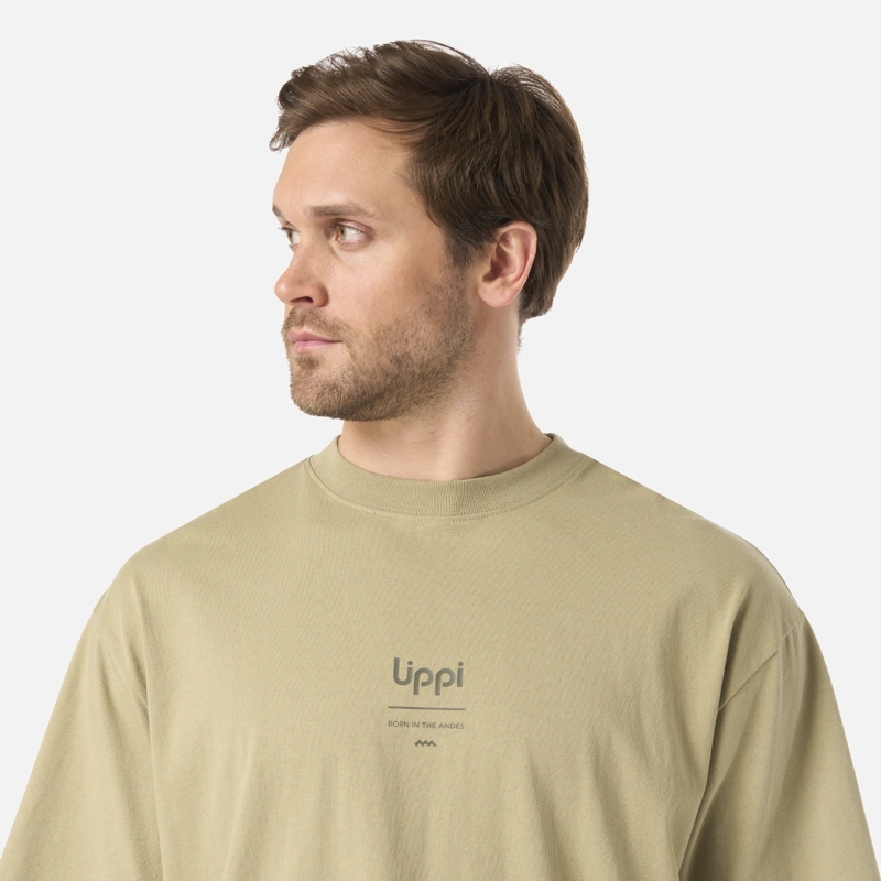 POLERA HOMBRE ENDURA COTTON T-SHIRT VERDE OLIVA LIPPI - 4