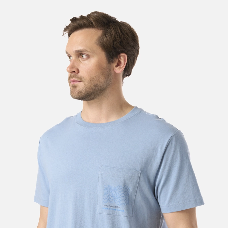 POLERA HOMBRE ULMO POCKET T-SHIRT AZUL PIEDRA LIPPI - 4