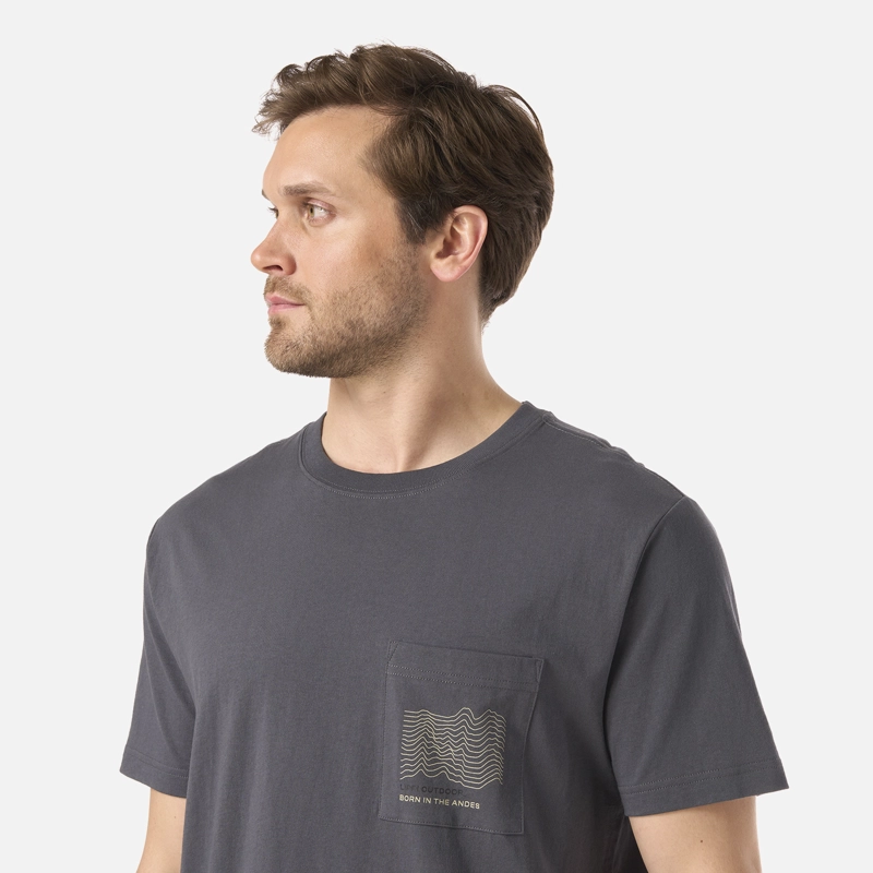 POLERA HOMBRE ULMO POCKET T-SHIRT GRAFITO LIPPI - 4