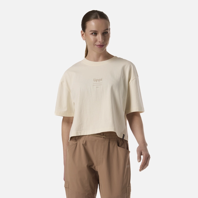 POLERA MUJER BOULDER CROP T-SHIRT CREMA LIPPI - 1