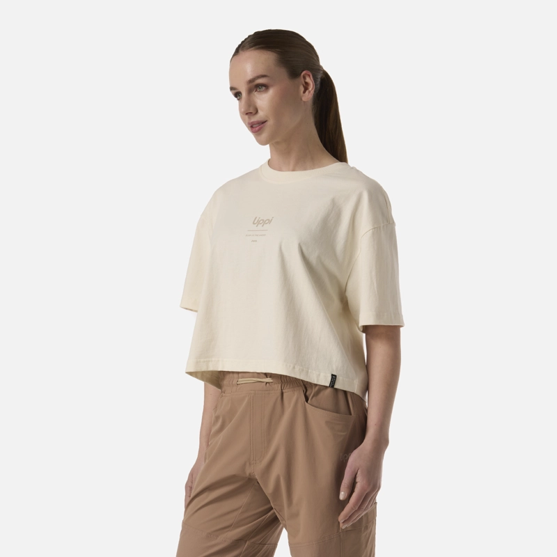 POLERA MUJER BOULDER CROP T-SHIRT CREMA LIPPI - 3