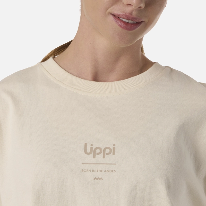 POLERA MUJER BOULDER CROP T-SHIRT CREMA LIPPI - 4