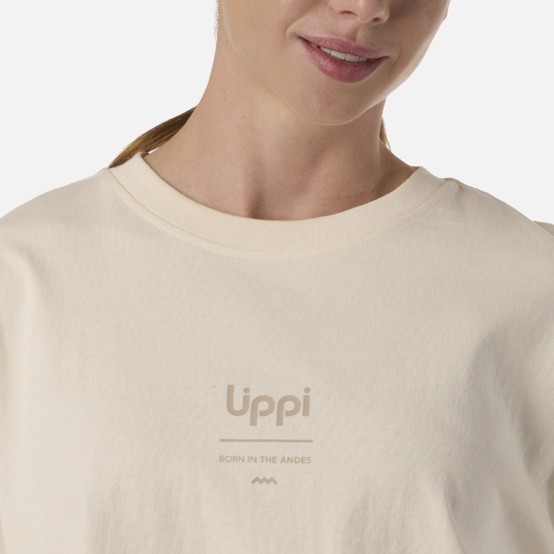 POLERA MUJER BOULDER CROP T-SHIRT CREMA LIPPI - 4