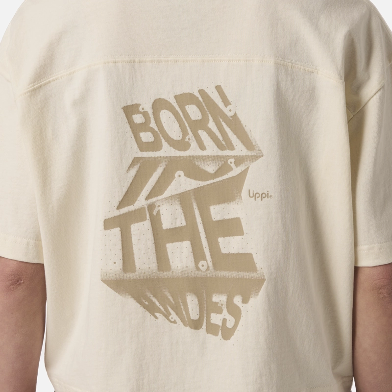 POLERA MUJER BOULDER CROP T-SHIRT CREMA LIPPI - 5