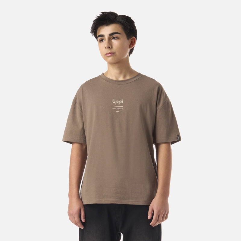 POLERA TEEN BOY MOUNTAIN TRIP OVERSIZE T-SHIRT CAFE  LIPPI - 1