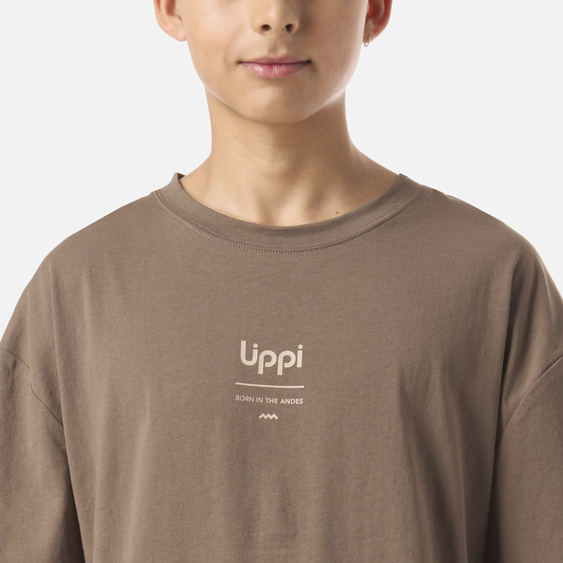 POLERA TEEN BOY MOUNTAIN TRIP OVERSIZE T-SHIRT CAFE  LIPPI - 4