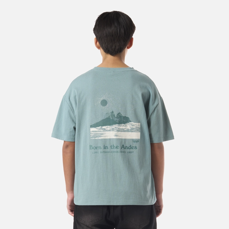 POLERA TEEN BOY MOUNTAIN TRIP OVERSIZE T-SHIRT TURQUESA LIPPI - 2