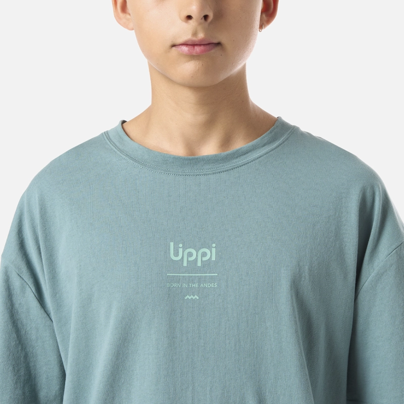 POLERA TEEN BOY MOUNTAIN TRIP OVERSIZE T-SHIRT TURQUESA LIPPI - 4