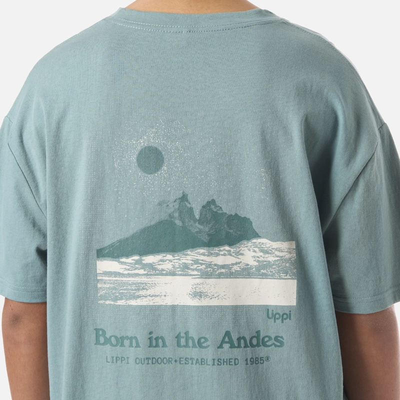 POLERA TEEN BOY MOUNTAIN TRIP OVERSIZE T-SHIRT TURQUESA LIPPI - 5