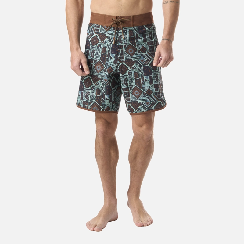 TRAJE DE BAÑO HOMBRE SORFER PRINT MOSTAZA OSCURO HAKA HONU - 1