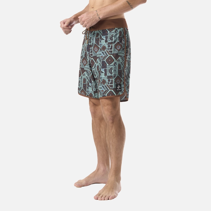 TRAJE DE BAÑO HOMBRE SORFER PRINT MOSTAZA OSCURO HAKA HONU - 2