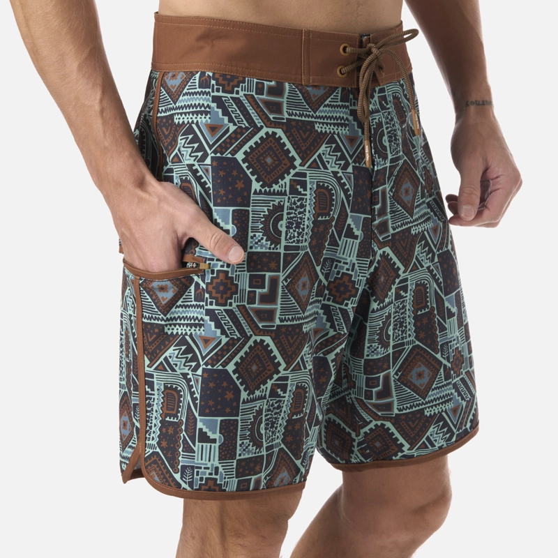 TRAJE DE BAÑO HOMBRE SORFER PRINT MOSTAZA OSCURO HAKA HONU - 4