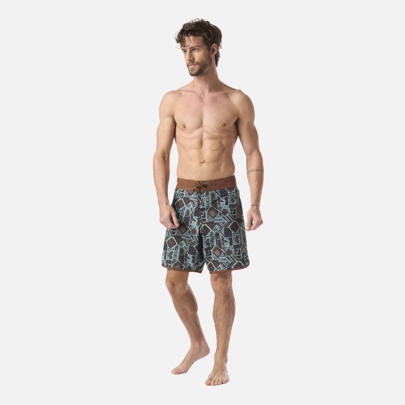 TRAJE DE BAÑO HOMBRE SORFER PRINT MOSTAZA OSCURO HAKA HONU - 5