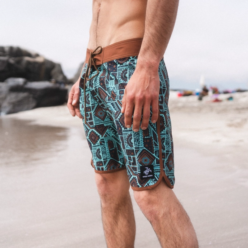 TRAJE DE BAÑO HOMBRE SORFER PRINT MOSTAZA OSCURO HAKA HONU - 6