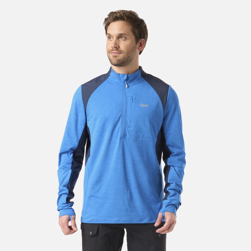 POLERON HOMBRE EGGER 1/4 ZIP AZULINO LIPPI - 1