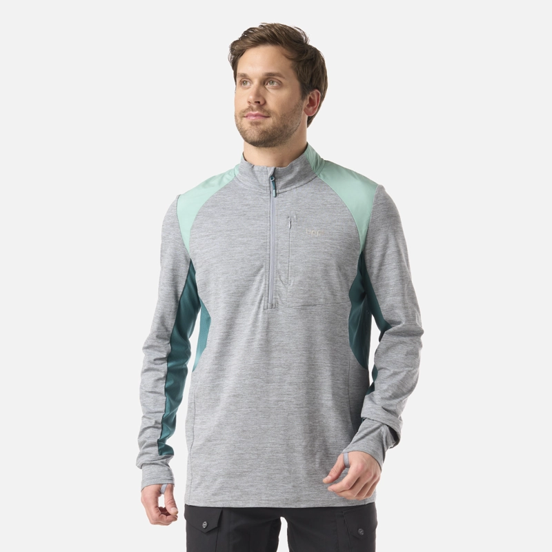 POLERON HOMBRE EGGER 1/4 ZIP GRIS LIPPI V26 - 1