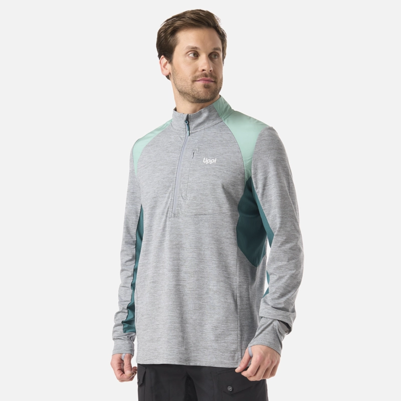 POLERON HOMBRE EGGER 1/4 ZIP GRIS LIPPI V26 - 2