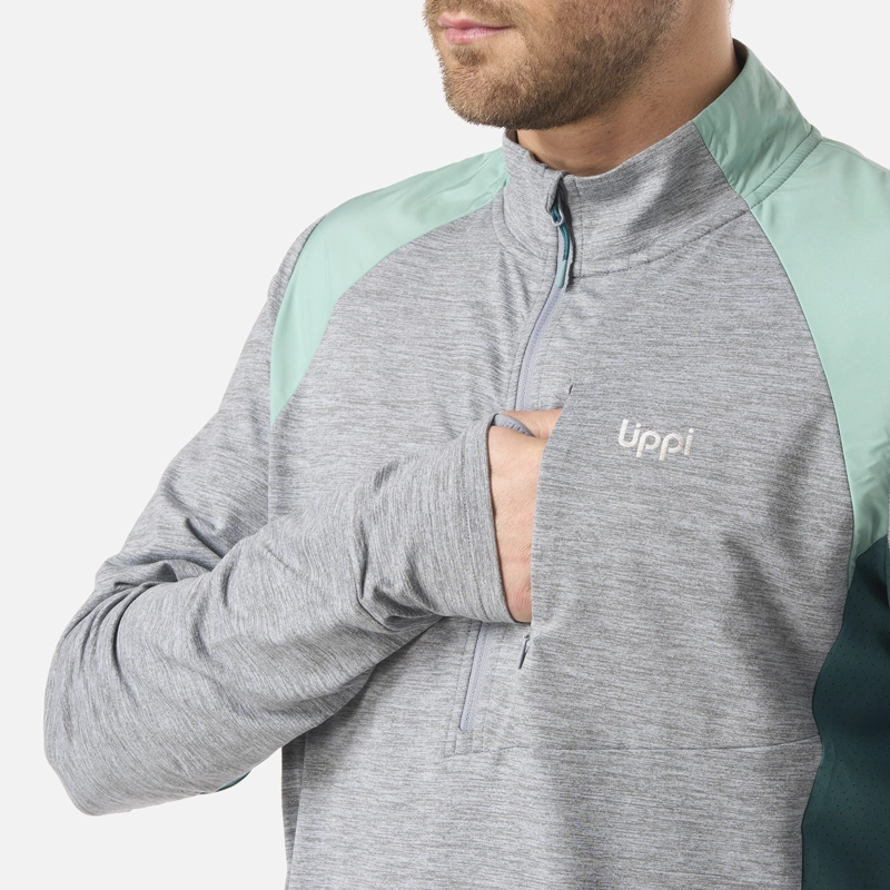 POLERON HOMBRE EGGER 1/4 ZIP GRIS LIPPI V26 - 4