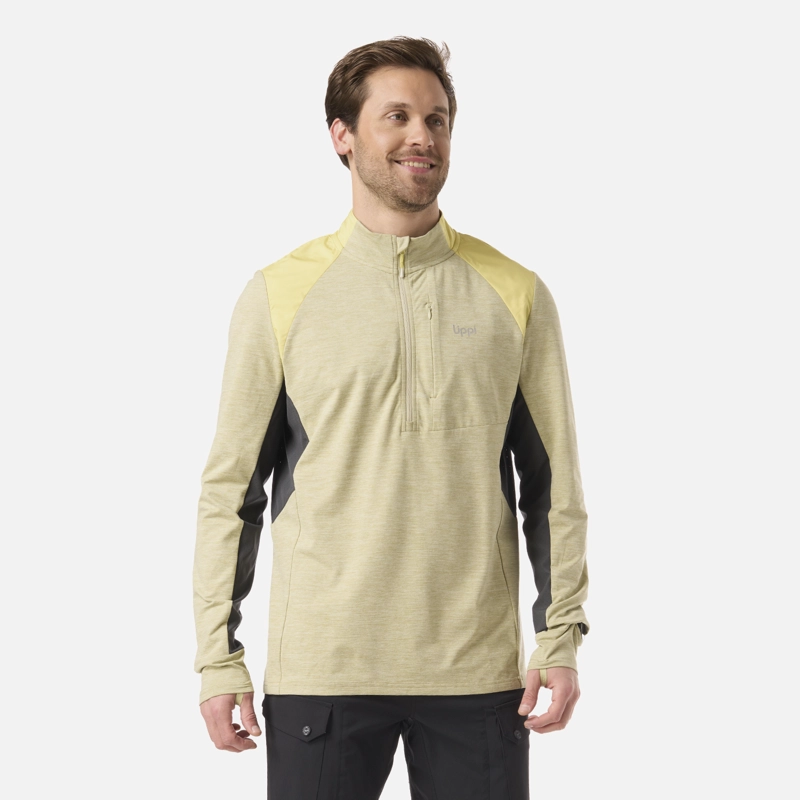 POLERON HOMBRE EGGER 1/4 ZIP VERDE MANZANA LIPPI - 1