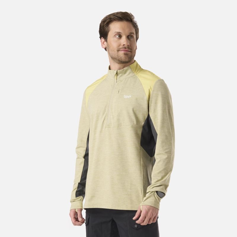 POLERON HOMBRE EGGER 1/4 ZIP VERDE MANZANA LIPPI - 2