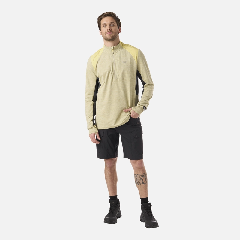 POLERON HOMBRE EGGER 1/4 ZIP VERDE MANZANA LIPPI - 6