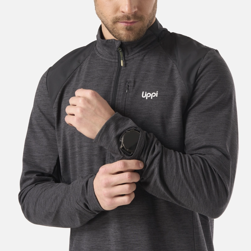 POLERON HOMBRE EGGER 1/4 ZIP NEGRO LIPPI - 5