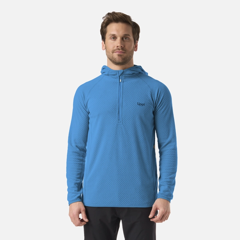 POLERON HOMBRE JACARANDA NANO-F 1/4 ZIP HOODY AZUL OSCURO LIPPI V26 - 1