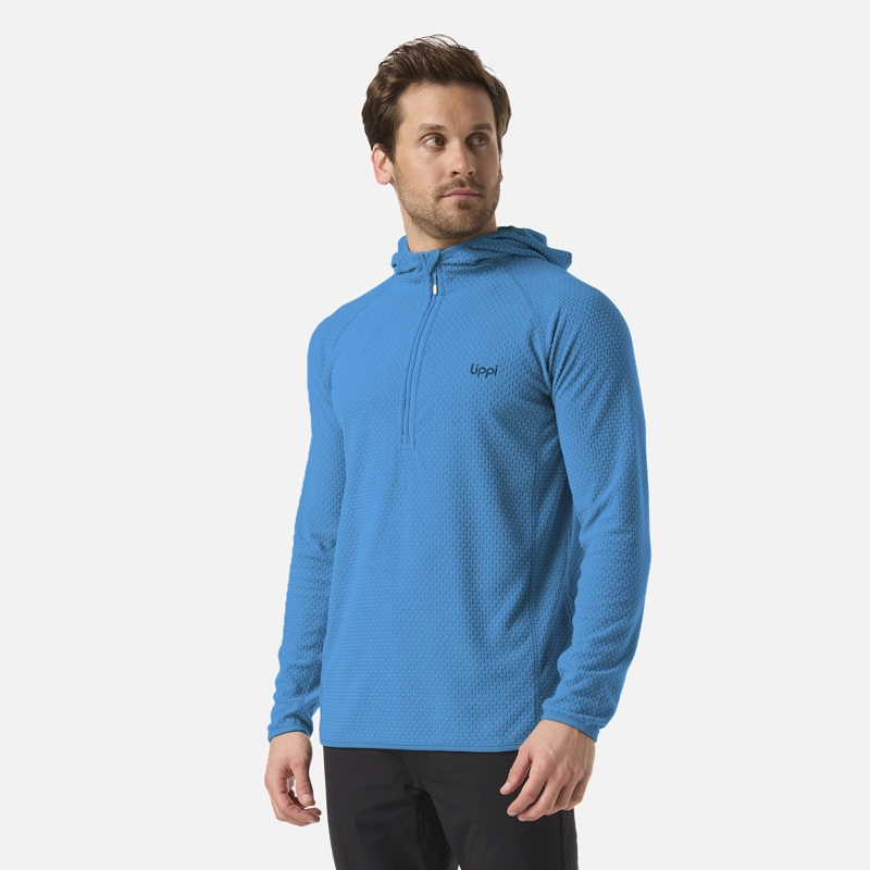 POLERON HOMBRE JACARANDA NANO-F 1/4 ZIP HOODY AZUL OSCURO LIPPI V26 - 2