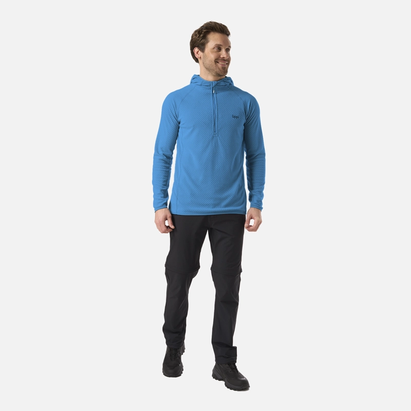 POLERON HOMBRE JACARANDA NANO-F 1/4 ZIP HOODY AZUL OSCURO LIPPI V26 - 5