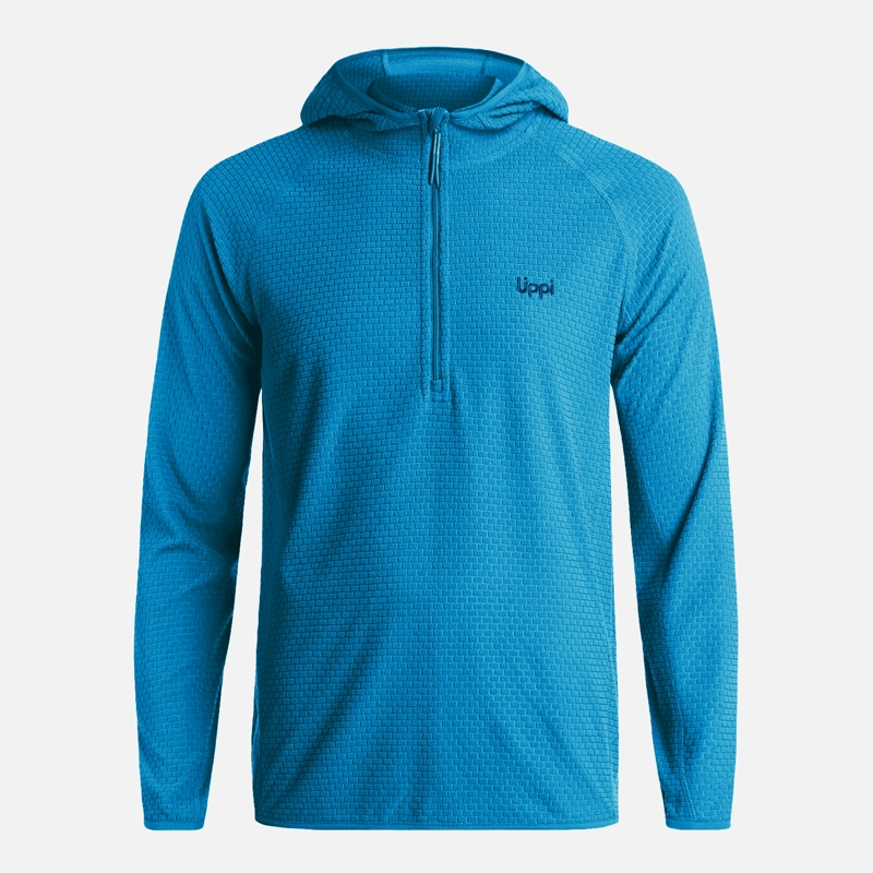 POLERON HOMBRE JACARANDA NANO-F 1/4 ZIP HOODY AZUL OSCURO LIPPI V26 - 6