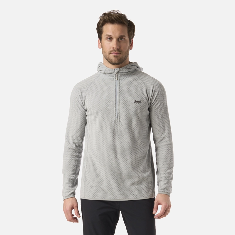 LIPPI POLERON HOMBRE JACARANDA NANO-F 1/4 ZIP HOODY GRIS LIPPI