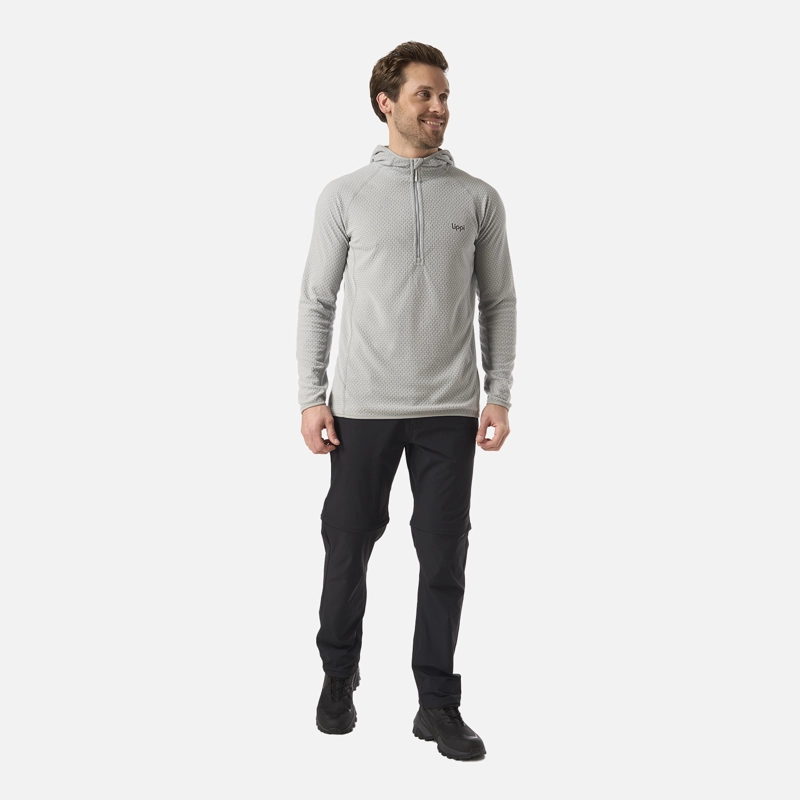 POLERON HOMBRE JACARANDA NANO-F 1/4 ZIP HOODY GRIS LIPPI - 5