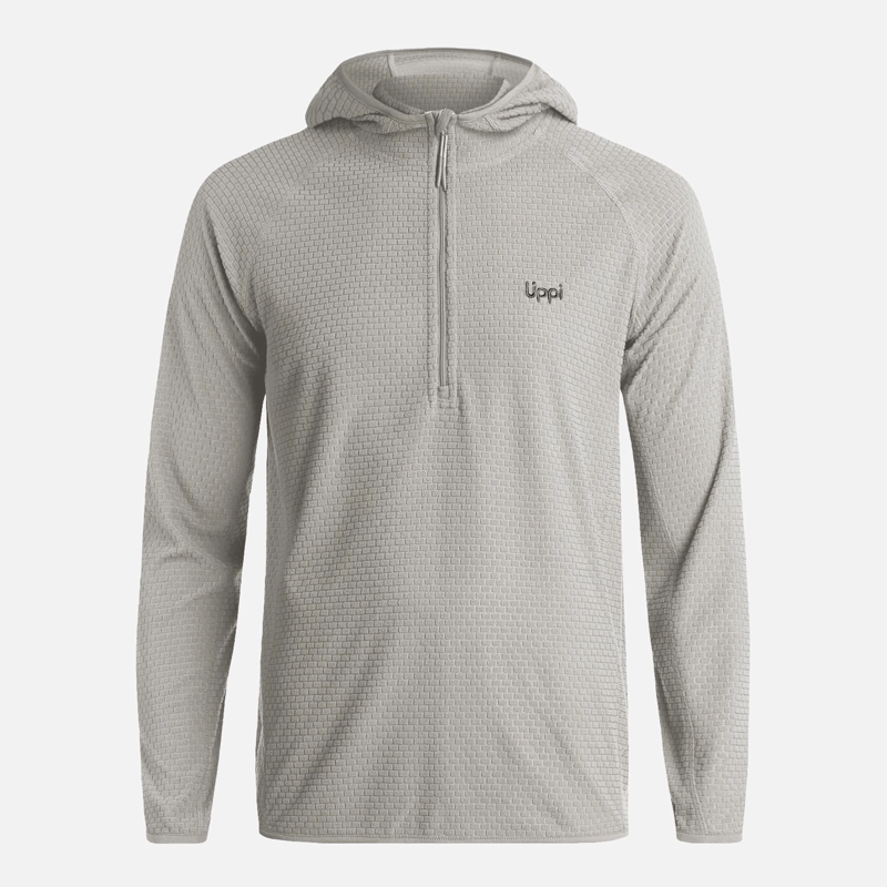 POLERON HOMBRE JACARANDA NANO-F 1/4 ZIP HOODY GRIS LIPPI - 6