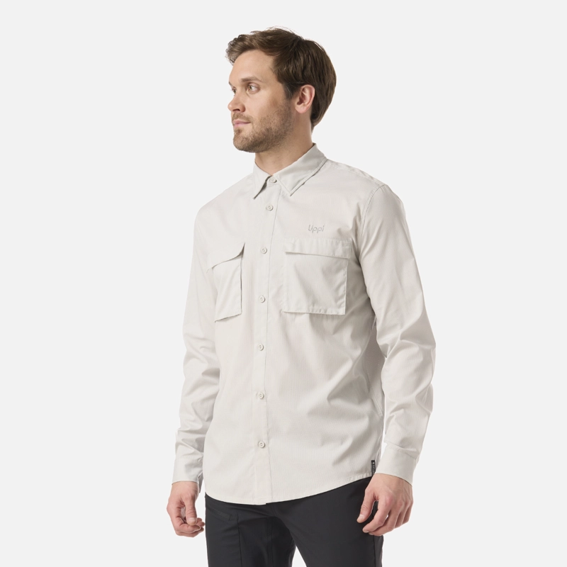 CAMISA HOMBRE ROSSELOT LONG SLEEVE Q-DRY SHIRT GRIS CLARO LIPPI V26 - 2