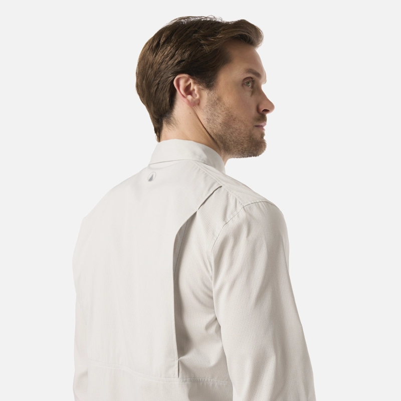 CAMISA HOMBRE ROSSELOT LONG SLEEVE Q-DRY SHIRT GRIS CLARO LIPPI V26 - 5