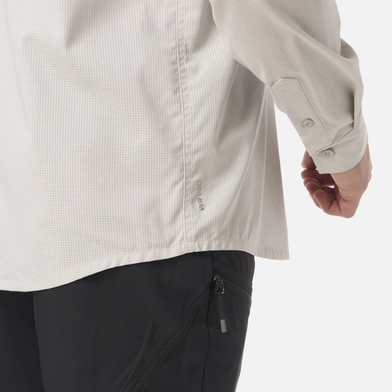 CAMISA HOMBRE ROSSELOT LONG SLEEVE Q-DRY SHIRT GRIS CLARO LIPPI V26 - 6