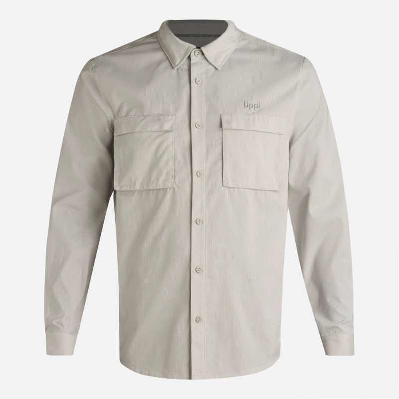 CAMISA HOMBRE ROSSELOT LONG SLEEVE Q-DRY SHIRT GRIS CLARO LIPPI V26 - 8
