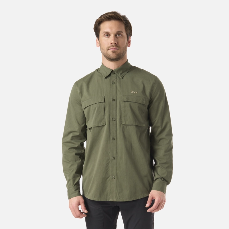CAMISA HOMBRE ROSSELOT LONG SLEEVE Q-DRY SHIRT VERDE MUSGO LIPPI - 1